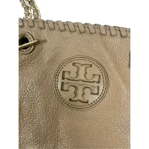 Tory Burch Marion Tote, cognac color, whipstitch leather - preloved but lots of thumbnail 13
