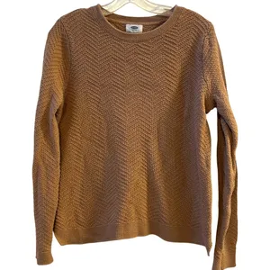 Old Navy Women's XL Tan Textured Knit Long‎ Sleeve Sweater thumbnail 1