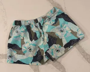 Patagonia Barley Baggies Print Shorts Womens Medium Blue Hibiscus FieldTurquoise thumbnail 7