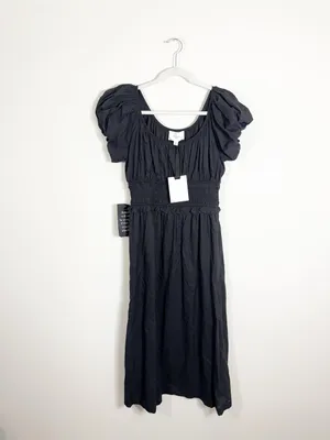 NWT Tuckernuck Pomander Place Black Flynn Midi Dress Cotton Medium thumbnail 2
