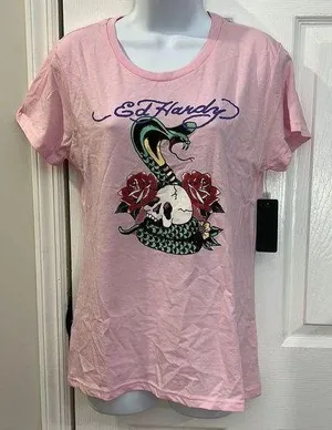 NWT Ed Hardy pink Cobra tshirt size M thumbnail 1