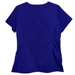 Purple Label Yoga Women's Purple Short Sleeve V-Neck Quarter Zip Scrub Size M thumbnail 2
