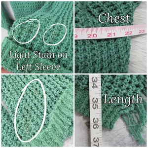 FREE PEOPLE I’ll Be Around Silk Blend Green Knit Oversized Cardigan Size Medium thumbnail 10