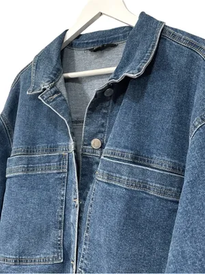NWT Denim Blue Jean Cropped Jacket by Stitch Star Size XL Womens thumbnail 3