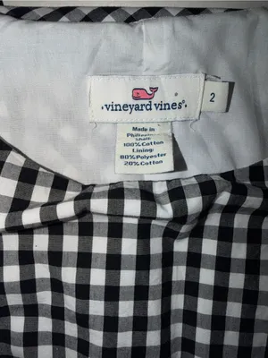 Vineyard Vines Black and White Gingham Sleeveless Mini Dress thumbnail 7