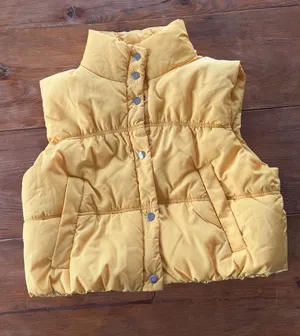 Divided H&M Puffer Vest Yellow thumbnail 1