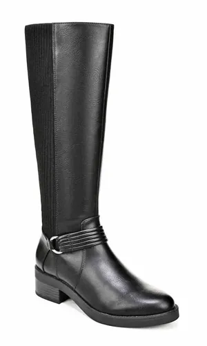 Lifestride Brighton Black Leather Knee-High Riding Boots in Black, Size 8, NEW thumbnail 1