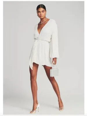 Retrofete Gabrielle Sequin Robe White Mini Dress thumbnail 8