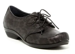 Dansko Black & Brown Leather Animal Print‎ Oxfords Size 38 7/7.5 B35 thumbnail 1