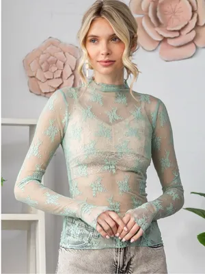 NWT Free people lady lux sheer top polar fog thumbnail 1