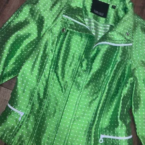 Rare silk Carlisle green zip jacket $200 6 beautiful designer spring evening thumbnail 2