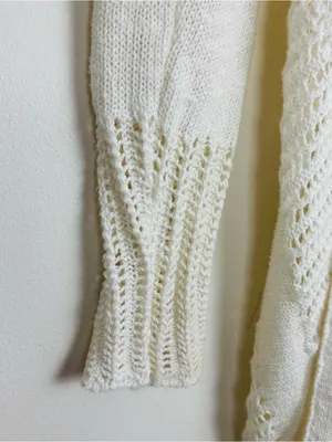Anthropologie Moth long line cocoon open weave hooded cotton linen blend sweater thumbnail 3