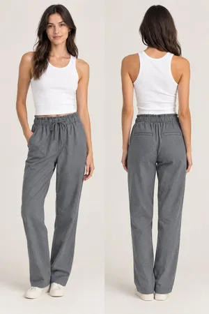Abercrombie & Fitch Paperbag Waist Drawstring Straight Leg Pants size XS thumbnail 2