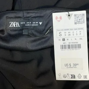 NEW Zara Black Halter Cowl Neck Silver Glitter Strap Open Back Blouse Top Size S thumbnail 4