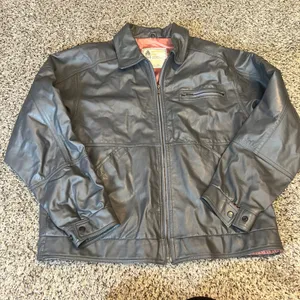London Fog Women's Gray Faux Leather‎ Bomber Jacket "Outerwear of Distinction" thumbnail 1