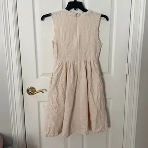 Anthropologie Elegant Cream Sleeveless Dress size small thumbnail 4