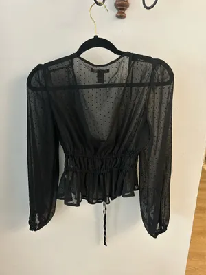 Forever 21 Black Sheer Blouse thumbnail 2