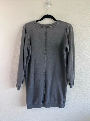 Daily Practice by Anthropologie Women's Washed Tunic Dress Black Pullover thumbnail 4