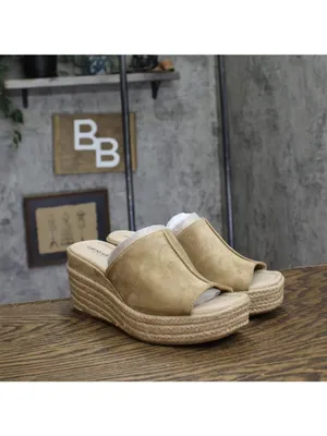 NWT Lifestride Platform Wedge Sandal Slip-On Biscotti Beige Brown 7.5M thumbnail 8