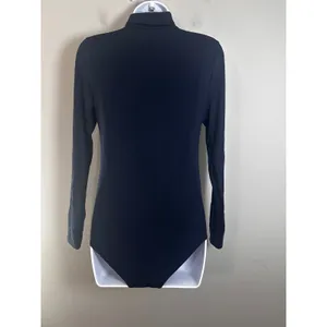 J.Crew 365 Navy‎ Blue Long Sleeve Turtleneck Bodysuit Small Slim Fit Minimalist thumbnail 4