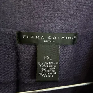 Elena Solano Angora Lambs Wool Sweater Cape Size PXL Purple Academia Shrug thumbnail 3