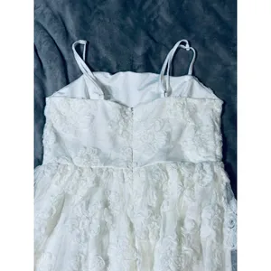 NWOT Lulus Medium‎ Delightful Charisma White Embroidered Sequin Mesh Midi Dress thumbnail 10