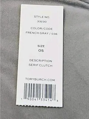 Tory Burch Miller Logo Folding Serif Clutch in French Gray - NWOT thumbnail 5