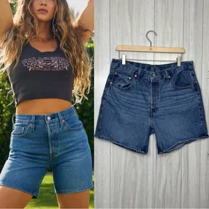 Levi’s Plus Size 501 Mid Thigh Shorts Pleased To Meet You size 32 858330056 thumbnail 2