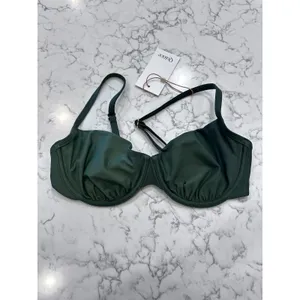 NWT Quince Palm Green Italian Demi Bikini Top Size Large thumbnail 3