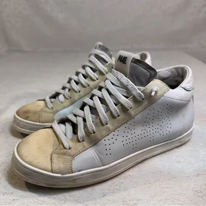 P448 Thea Mid White Cream Leather Platform High Top Sneakers EU 40 thumbnail 3