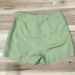 NEW Lulu’s Light Green Overlapping Linen Blend Mini Skort Women’s Large thumbnail 5