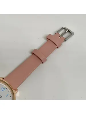 Women’s cat dial gold tone women’s watch 32mm quartz analog pink leather running thumbnail 4