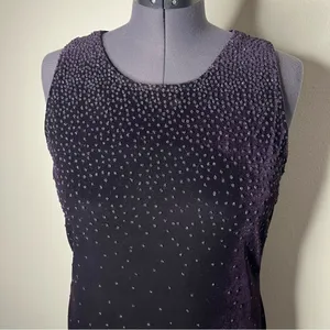 Vintage AGB Dark Purple Beaded Velvet Sleeveless Maxi Dress Whimsigoth Wedding thumbnail 6
