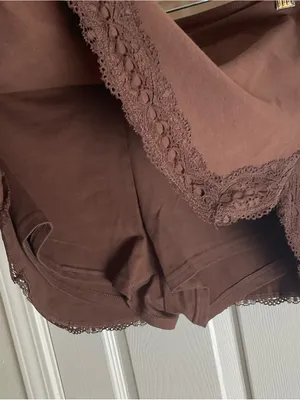 NWT Skort Chrome Riot Brown Lace Trim Skort Size M – Soft & Stretchy thumbnail 4