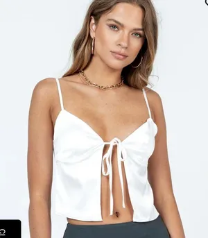 Princess Polly BURESS TOP WHITE summer cropped tank top thumbnail 2