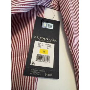 US Polo Assn Women's Button Down Long Sleeve Shirt - Red Striped - Size M - NWT thumbnail 10