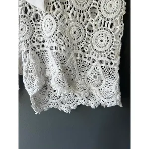 Cynthia Rowley White Crochet Lace Shorts with Tie Waist Size Small thumbnail 6