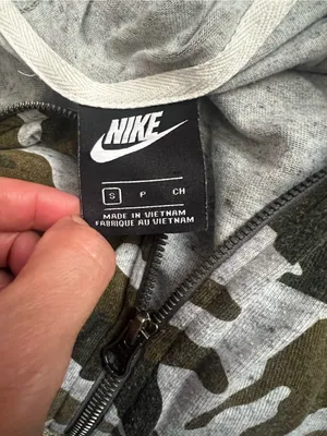 Nike Gym Vintage Camo Full Zip Hoodie Jacket Womens Small Green Black Y2K thumbnail 12
