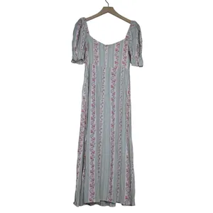 We Wore What Womens 2 Puff Sleeve Midi Dress in Rosewood Multi NEW thumbnail 3