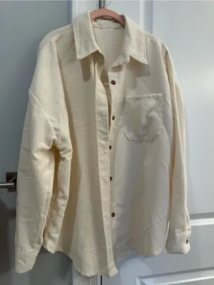 Cream Corduroy Button thumbnail 3