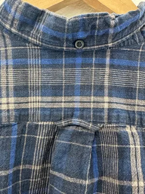 Cropped Blue Plaid Button thumbnail 7