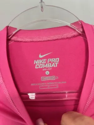 Nike Pro Combat Dri‑FIT Compression Top Women’s L Long Sleeve Pink Athletic thumbnail 6