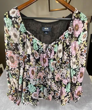 Anthropologie Maeve Small Top Blouse Flounced Multi 70's Peasant‎ Prairie Boho thumbnail 1