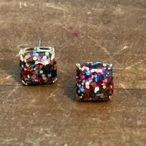 Kate Spade multicolor confetti square stud earrings thumbnail 5