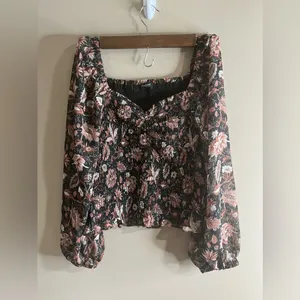 Madewell top lucie floral smocked top small thumbnail 4