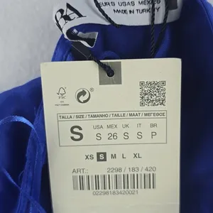 Zara -781 NWT Women's Halter Satin‎ Dress In Royal Blue Small thumbnail 3