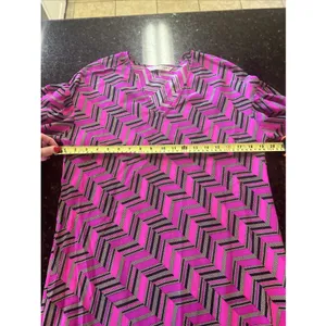 Trina Turk Dress Sz‎ 2 Women's Pink Black Silk Sheath Elegant Work Church Shirt thumbnail 5
