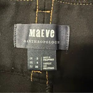 Maeve by Anthropologie Black Tie Waist Pants Size 4 Contrast Stitching thumbnail 4