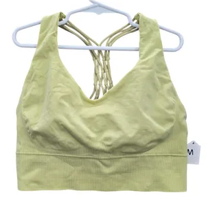 Y2K Green 90s 2000s Crisscross Macrame Retro Activewear Sports Bra‎ Top Medium thumbnail 2