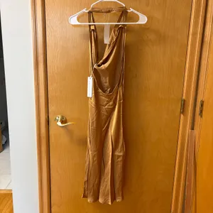 Young Fabulous & Broke Midi Dress Women XS Gold Halter Backless Cowl Neck thumbnail 6